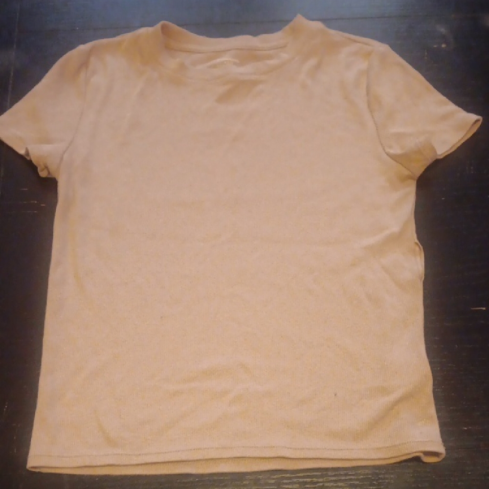 No Boundaries Light Tan Ribbed Tee